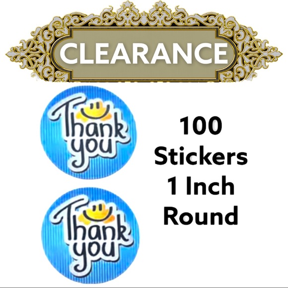 Other - 100 Smiley Face Thank You Stickers Pack CLEARANCE